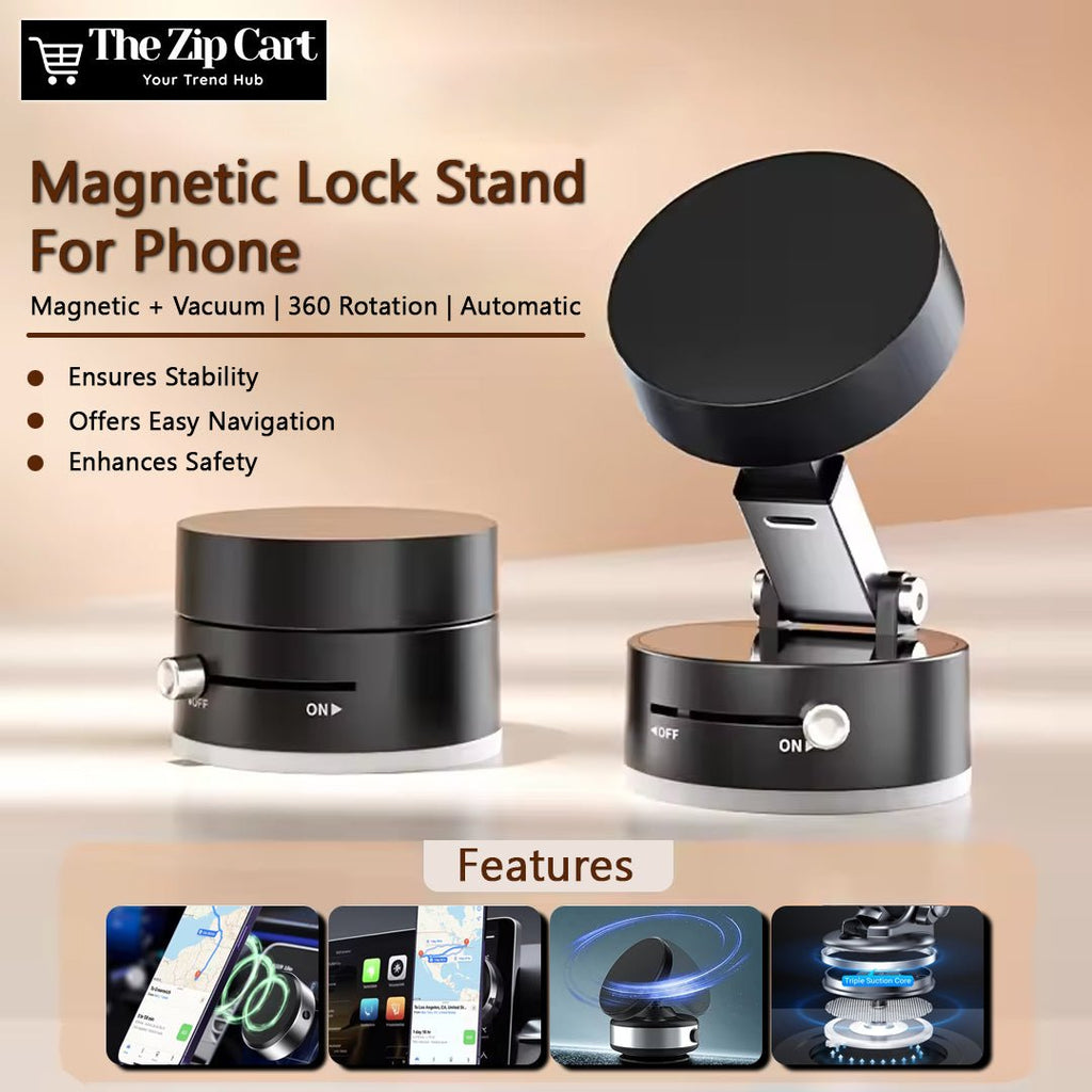 Magnetic Lock Stand for Phone - The Zip Cart