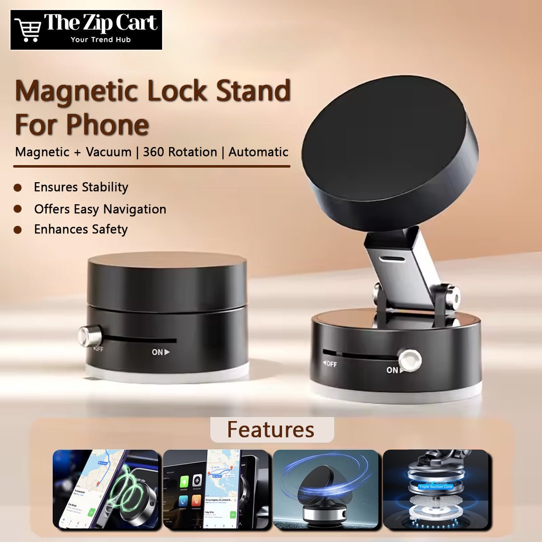 Magnetic Lock Stand for Phone - The Zip Cart