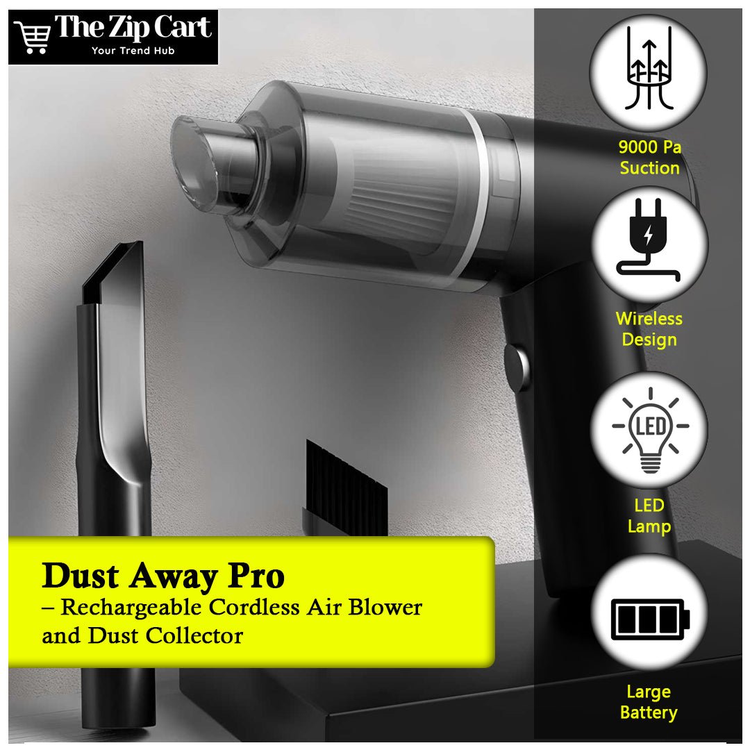 Dust Away Pro – Rechargeable Cordless Air Blower and Dust Collector - The Zip Cart