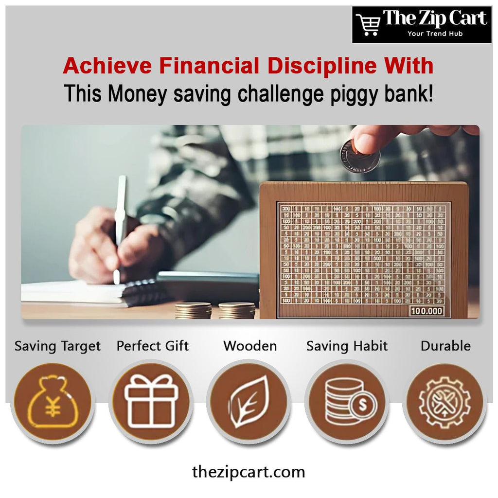 Savings Challenge Piggy Bank - The Zip Cart