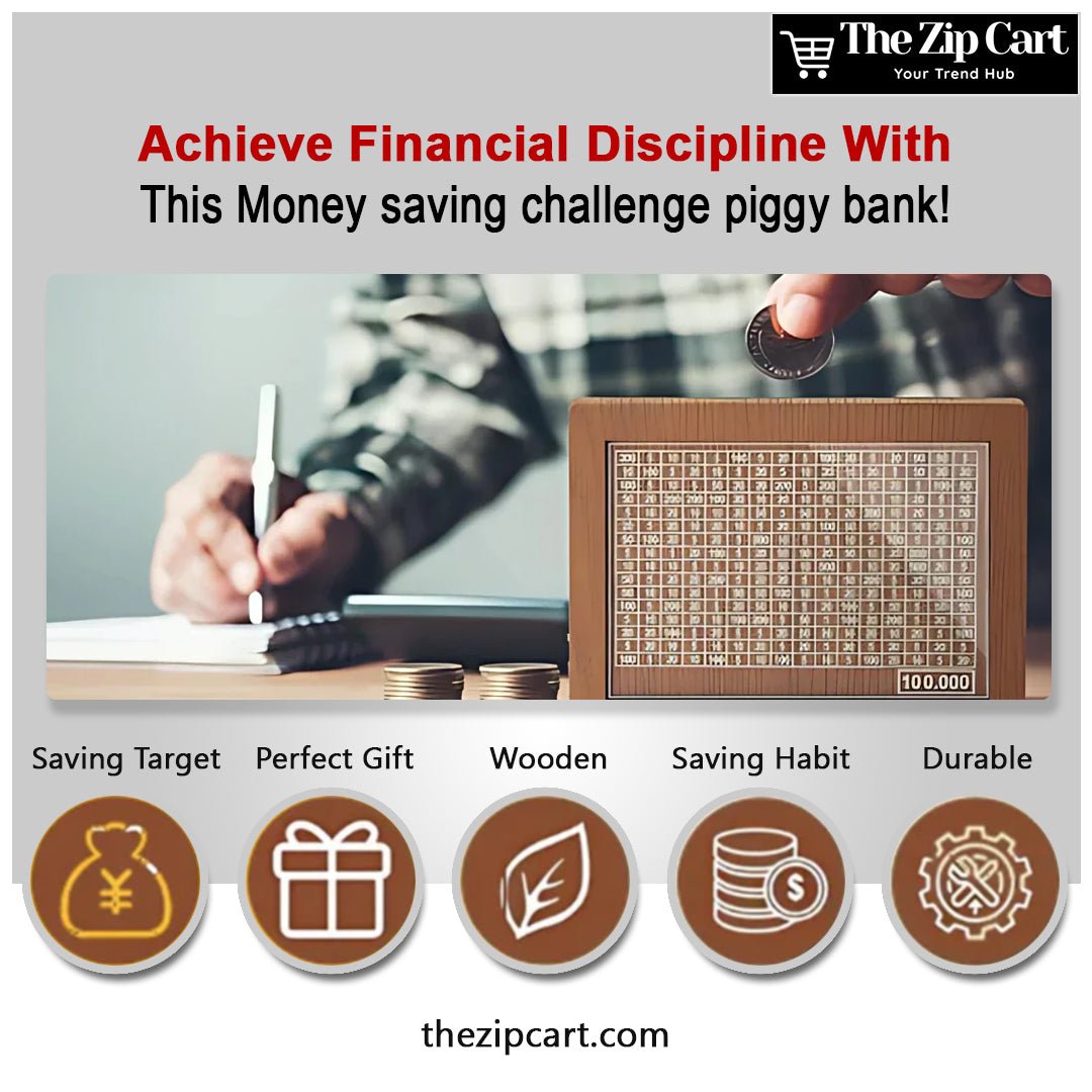Savings Challenge Piggy Bank - The Zip Cart