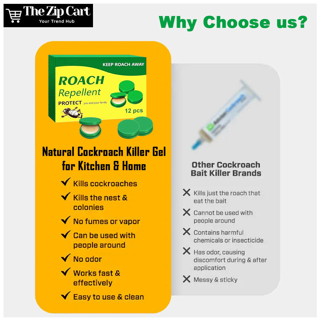 Natural Cockroach Killer Gel - Buy 1 Get 1 FREE (Pack of 12pc*2)
